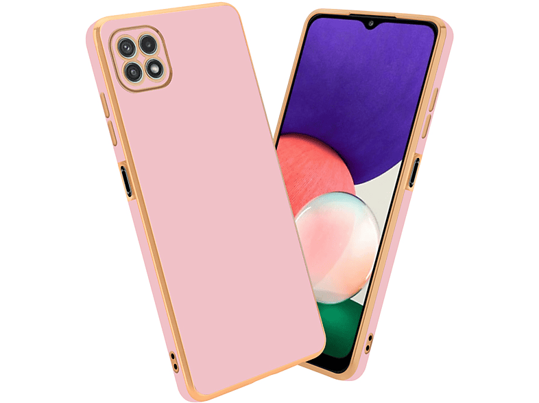 CADORABO Handyhülle mit Samsung, Rosa - Gold A22 Backcover, 5G, Kameraschutz, Galaxy Glossy