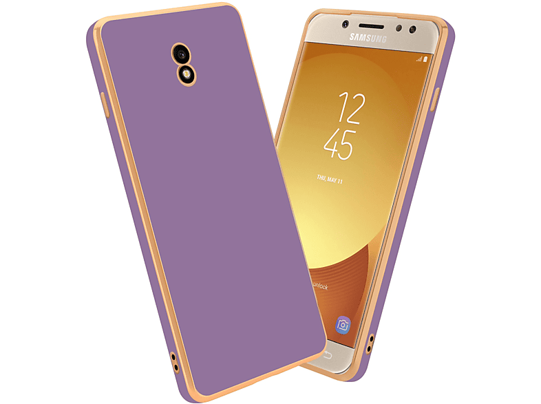 CADORABO Handyhülle mit Kameraschutz, Gold - Backcover, 2017, Glossy Lila J5 Samsung, Galaxy