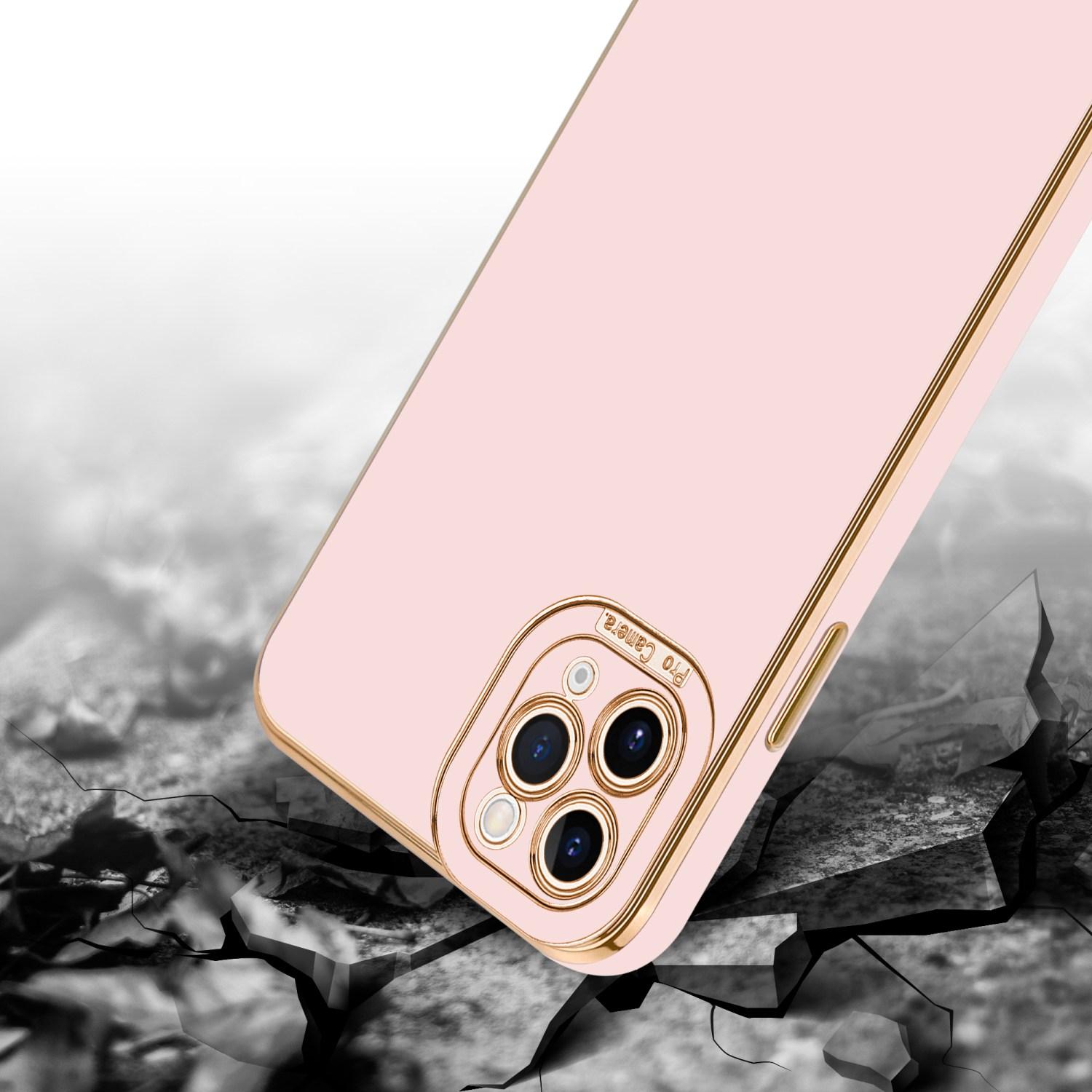 CADORABO Schutzhülle mit Kameraschutz, Backcover, Rosé iPhone Apple, Gold 11 Rosa PRO MAX, Glossy 