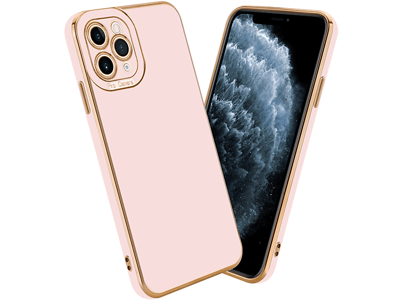 Apple, Schutzhülle Backcover, Rosé PRO, 11 Gold - CADORABO iPhone Rosa Glossy Kameraschutz, mit