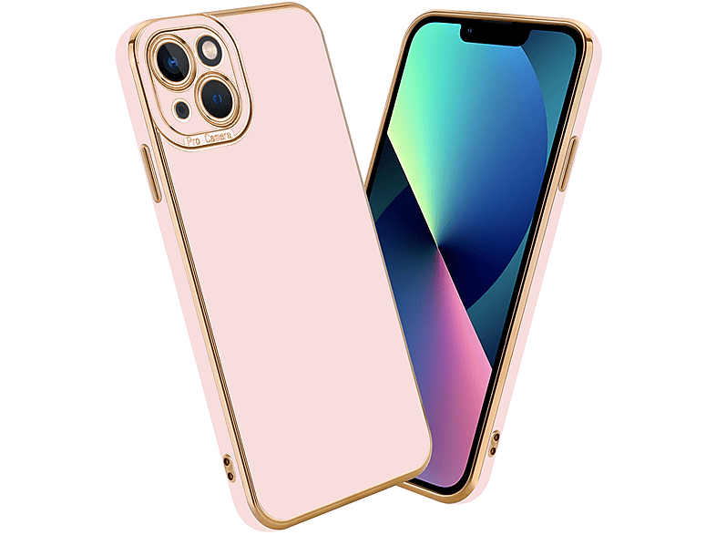 12, Schutzhülle mit iPhone Gold Backcover, - Apple, CADORABO Rosa Rosé Kameraschutz, Glossy