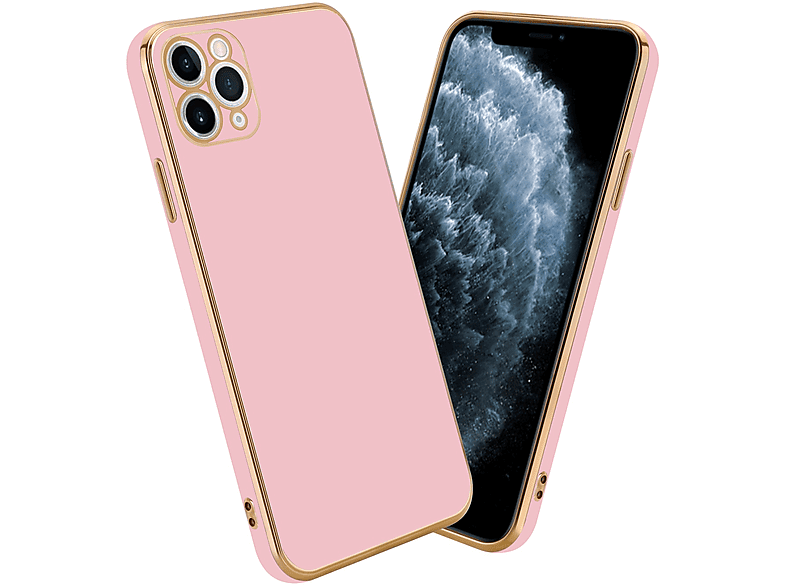 Glossy Backcover, Kameraschutz, Handyhülle CADORABO PRO 12 Rosa Gold - mit MAX, Apple, iPhone