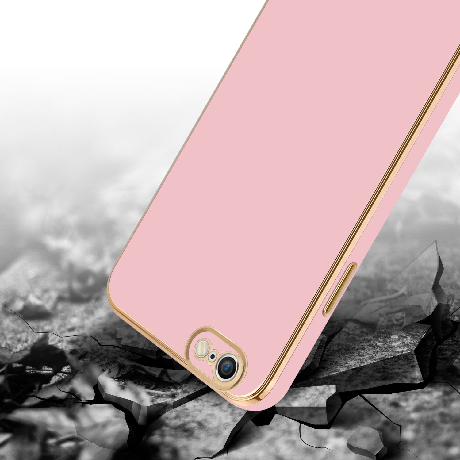 CADORABO Handyhülle mit 6S, iPhone 6 Rosa Apple, Backcover, - Kameraschutz, Gold / Glossy