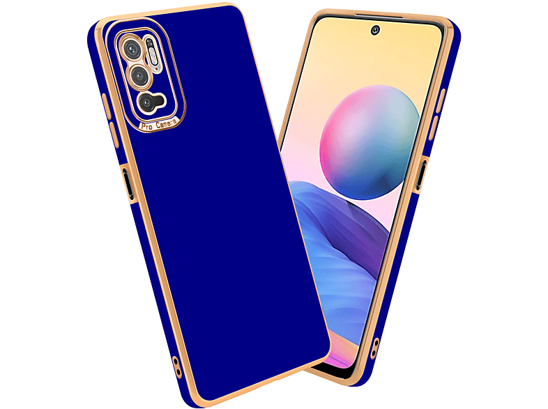 CADORABO Schutzhülle mit Kameraschutz, Backcover, Xiaomi, RedMi NOTE 10 5G / POCO M3 PRO 5G, Glossy Blau - Rosé Gold