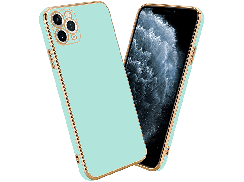 Mint mit Kameraschutz, Handyhülle CADORABO PRO - 12 Gold MAX, Apple, Backcover, Grün iPhone Glossy