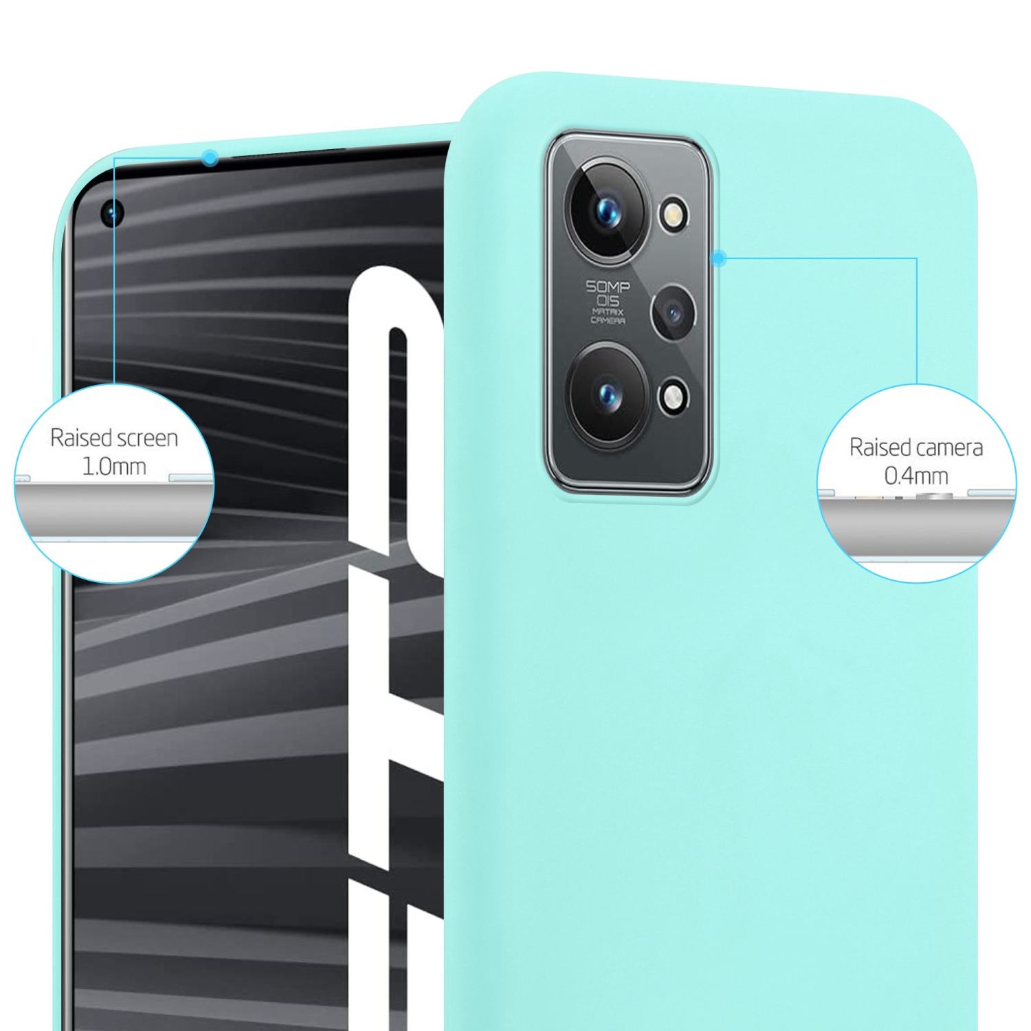 2 Realme, CANDY im GT BLAU 2, Backcover, Neo Hülle / CADORABO TPU GT Candy Style,