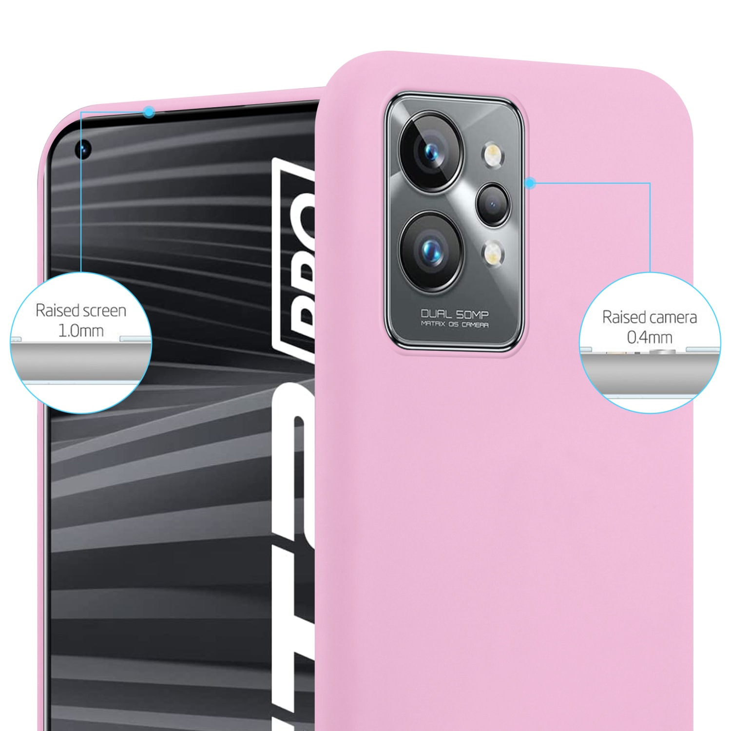 CADORABO Hülle Candy ROSA Style, CANDY PRO, TPU GT 2 Realme, im Backcover