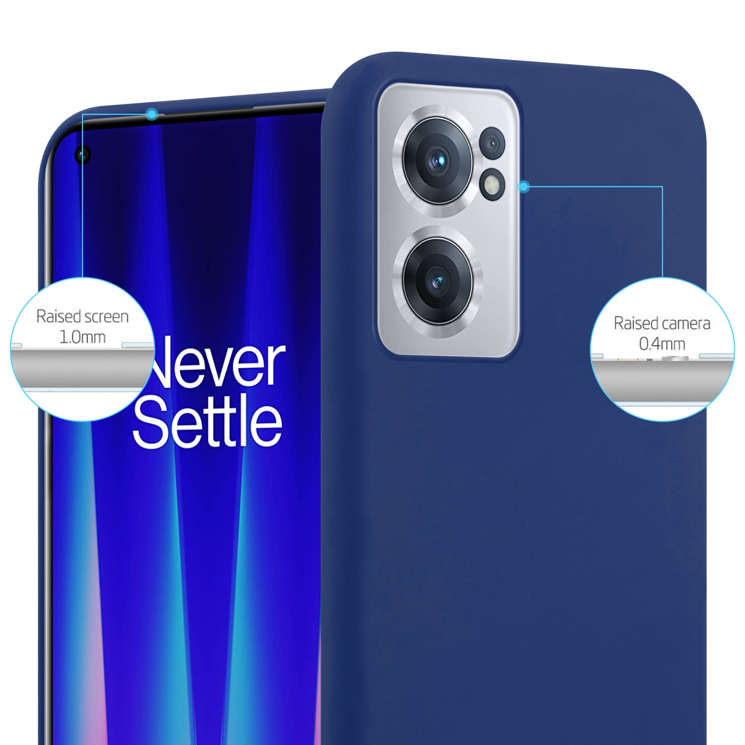 Hülle 2 DUNKEL Nord Candy CE TPU 5G, Style, BLAU CADORABO OnePlus, Backcover, CANDY im