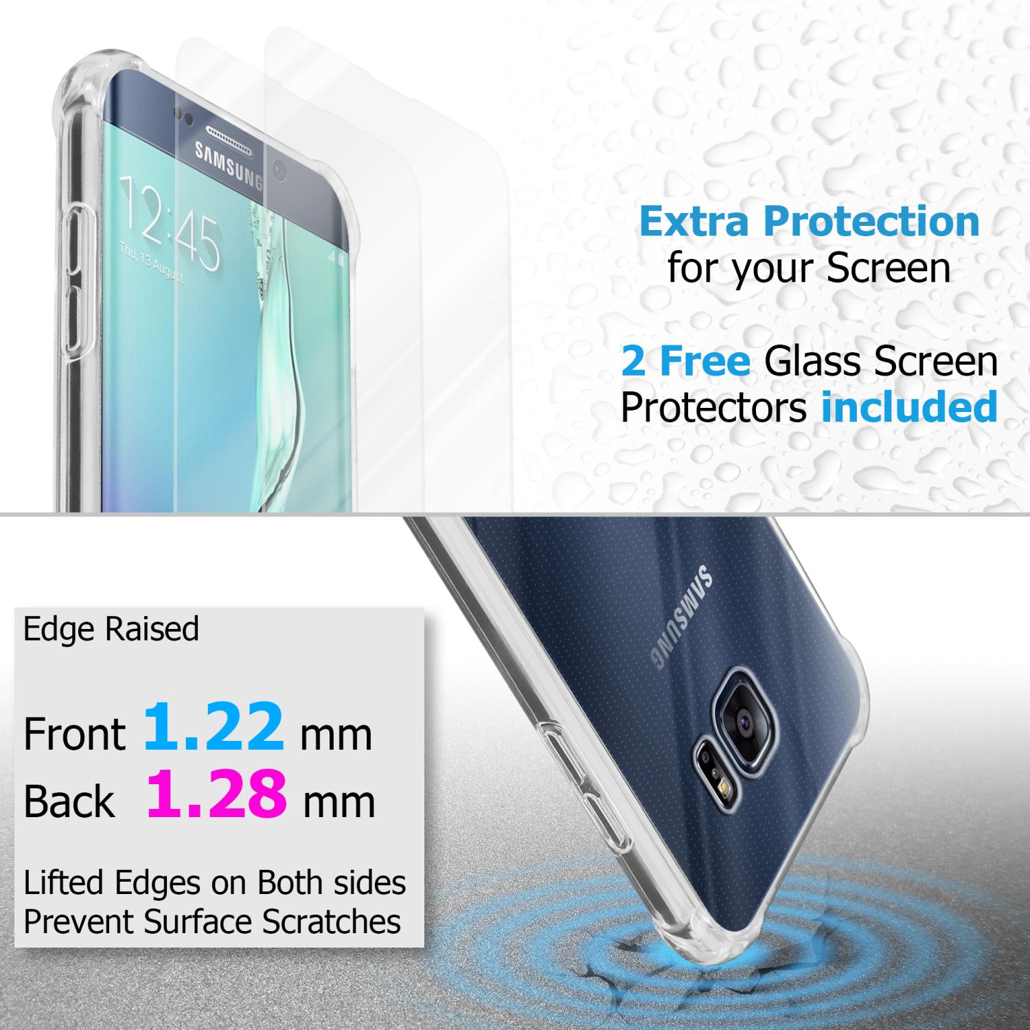 Backcover, und Schutzglas, Samsung, CADORABO Tempered S6, Hülle TRANSPARENT Galaxy 2x
