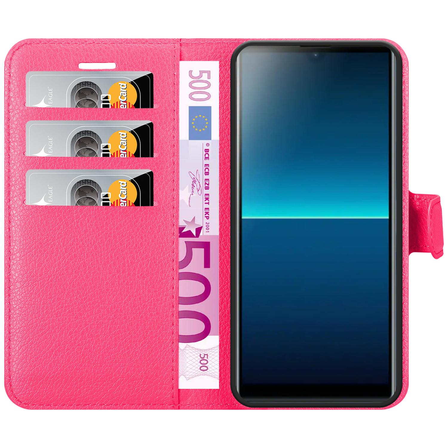 Sony, L4, ROSA LOTUS CADORABO Xperia Hülle Bookcover, Book Standfunktion,