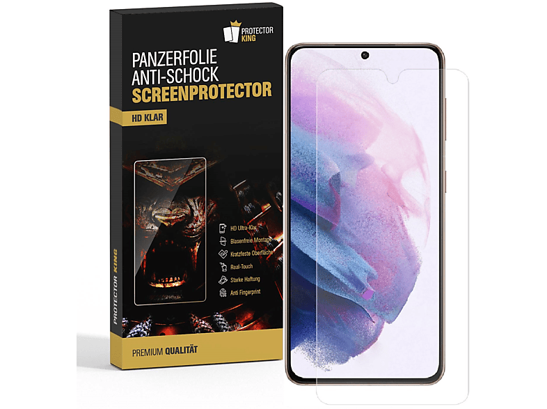 HD Samsung Displayschutzfolie(für NANO PROTECTORKING KLAR Galaxy Panzerfolie Plus) 4x S22 ANTI-SHOCK