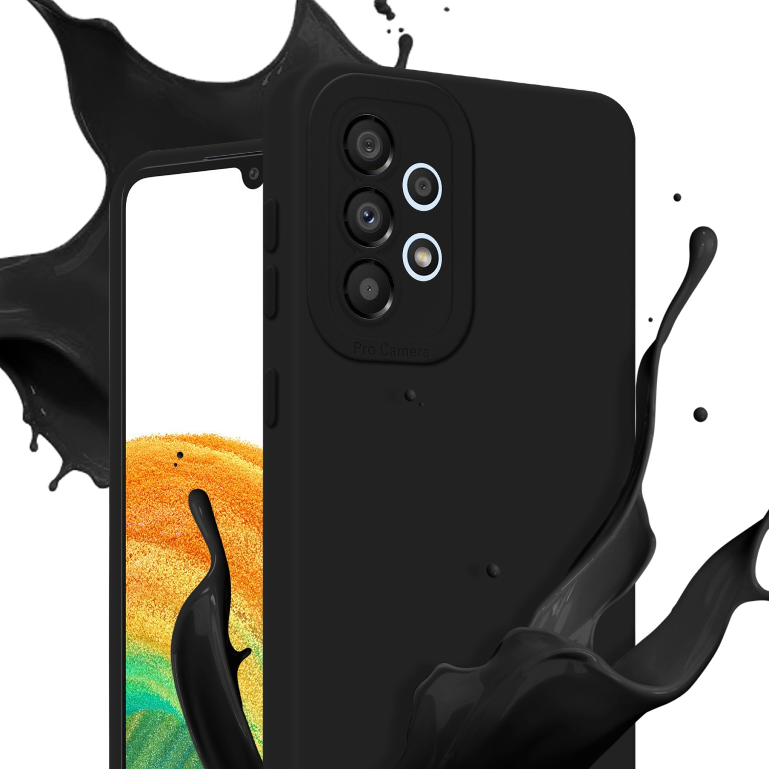 CADORABO Schutzhülle TPU Fluid Style, SCHWARZ Backcover, / 5G) (4G Samsung, FLUID A52 / A52s, Galaxy