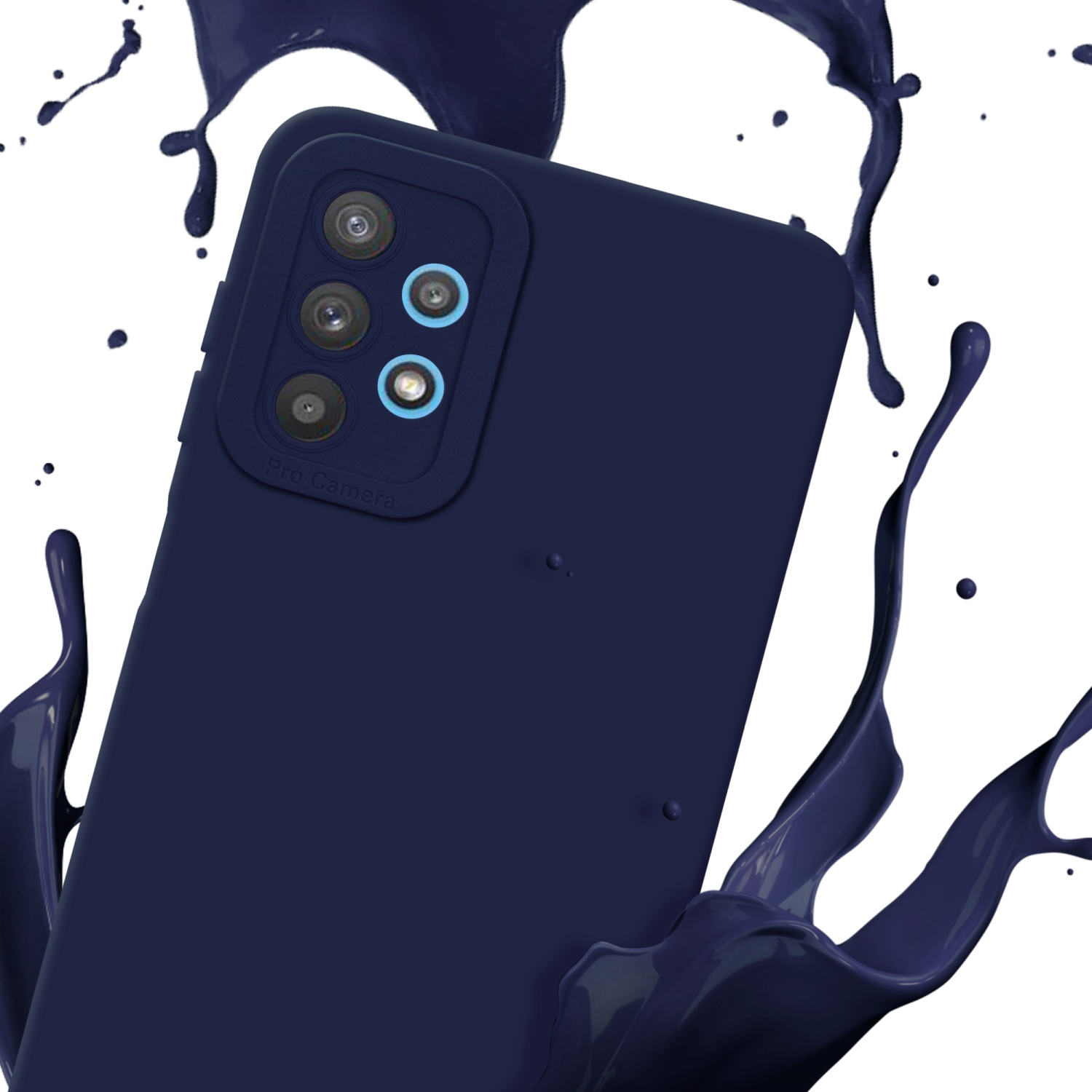 FLUID Galaxy A32 TPU CADORABO Fluid Backcover, Samsung, Style, DUNKEL BLAU 5G, Schutzhülle