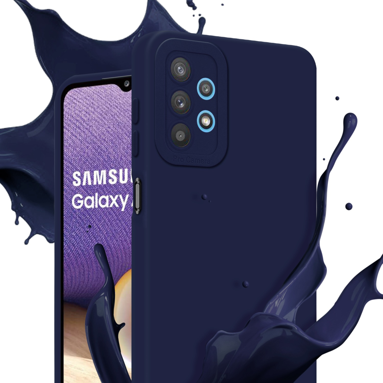 FLUID Galaxy A32 TPU CADORABO Fluid Backcover, Samsung, Style, DUNKEL BLAU 5G, Schutzhülle