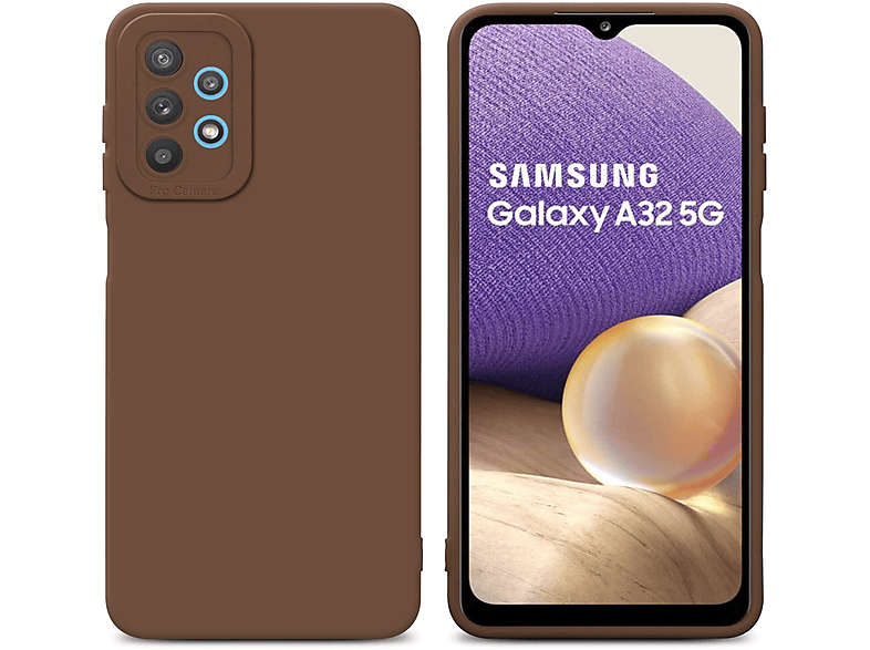 CADORABO Schutzhülle TPU Galaxy 5G, Samsung, Fluid Backcover, Style, FLUID A32 BRAUN