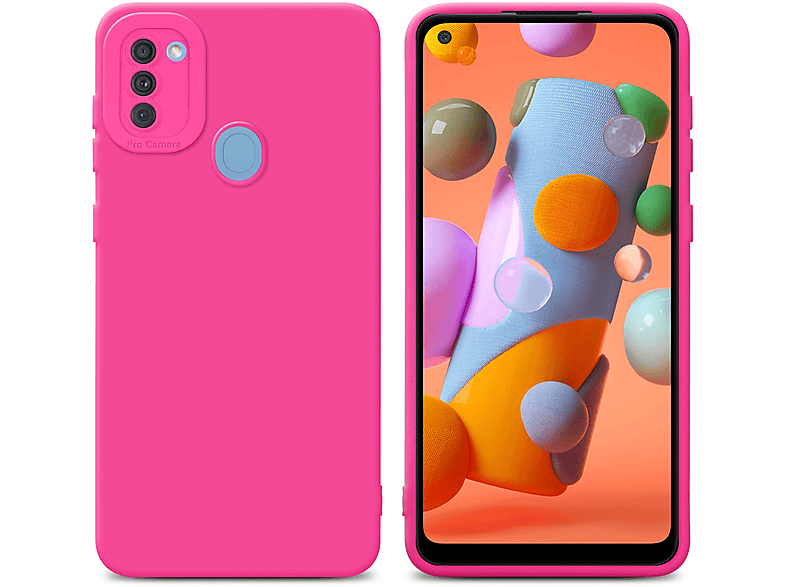 A11 Schutzhülle Style, Fluid Galaxy Samsung, M11, CADORABO Backcover, / HOTPINK FLUID TPU