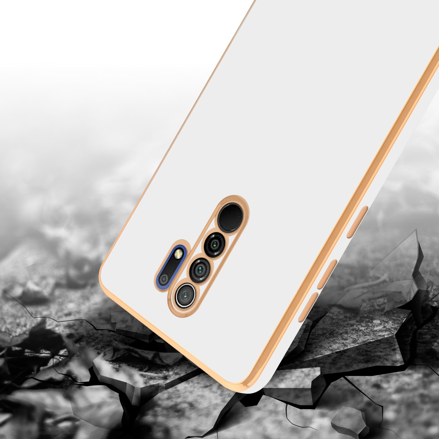 Weiß Gold Handyhülle mit Xiaomi, Backcover, Kameraschutz, RedMi CADORABO - Glossy 9,