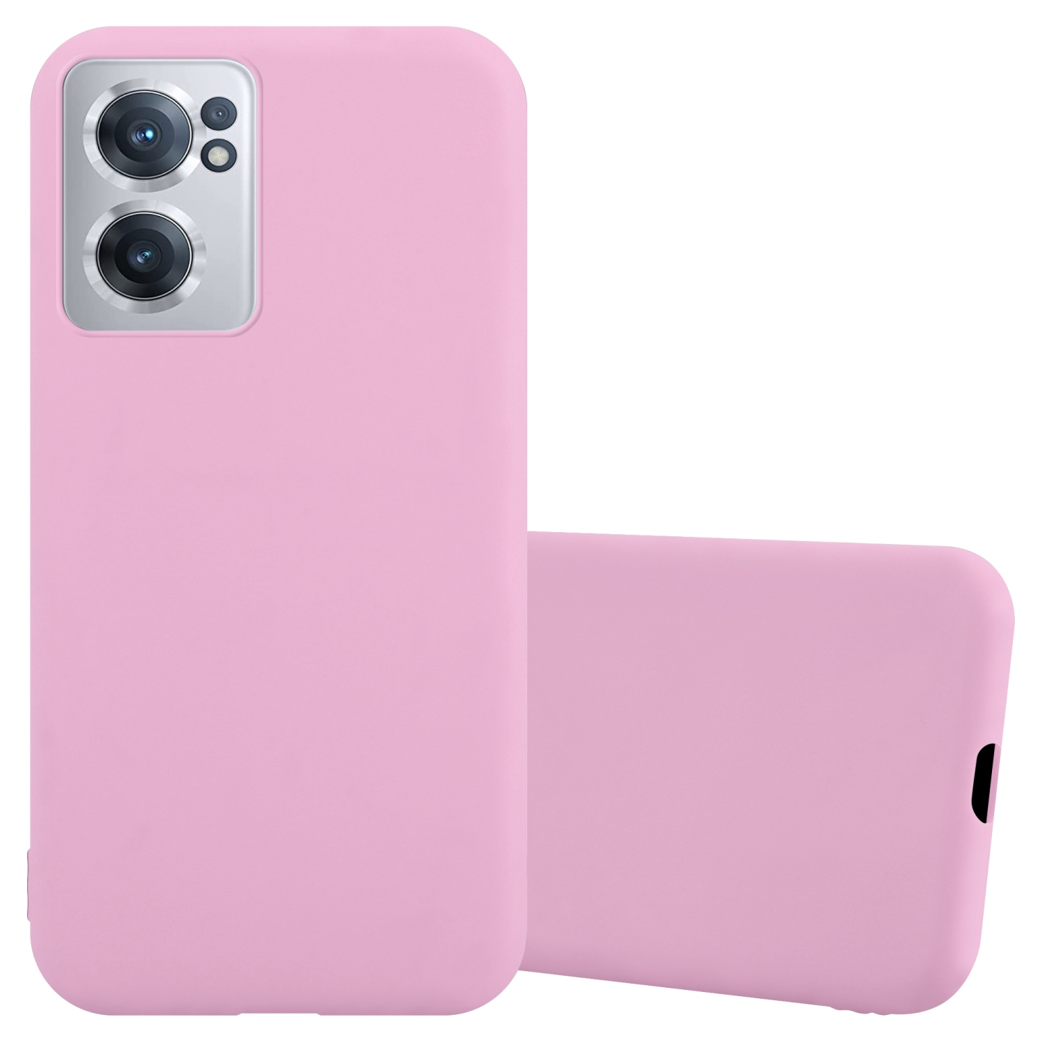Zwei Telefone in rosa Hüllen, eines liegt.