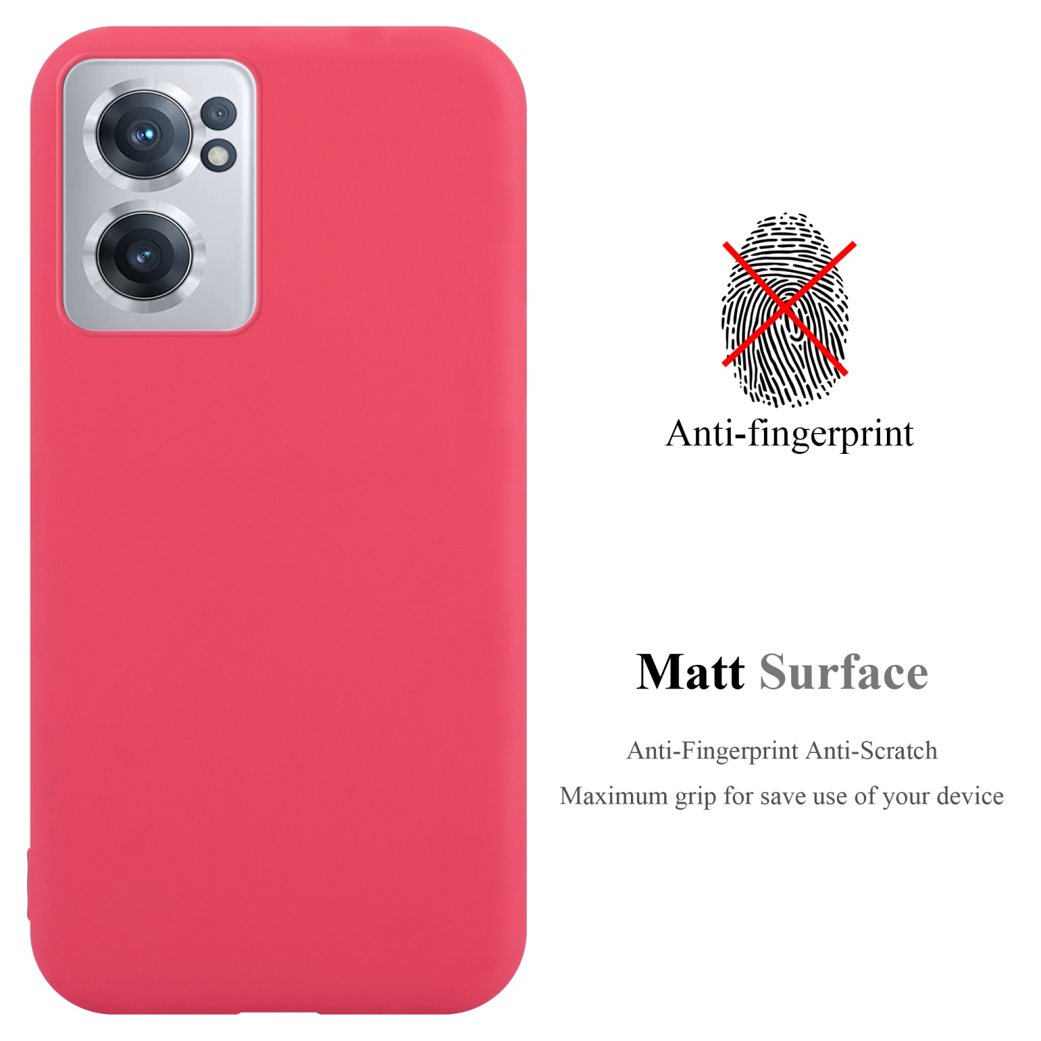 CE TPU Backcover, 5G, CADORABO CANDY Style, im OnePlus, 2 Hülle Nord Candy ROT
