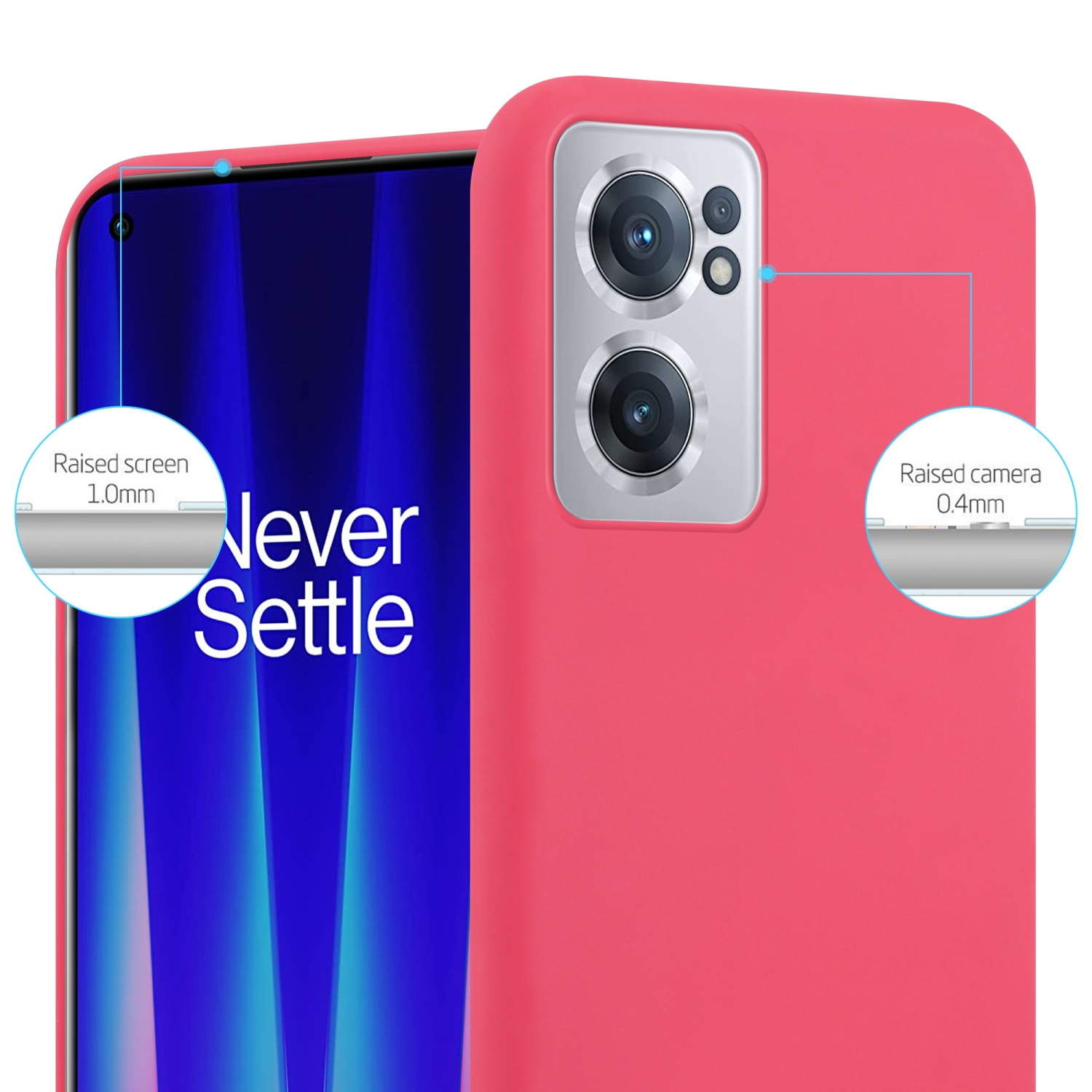 CADORABO Hülle im TPU 5G, Style, CE 2 Candy Backcover, Nord ROT OnePlus, CANDY