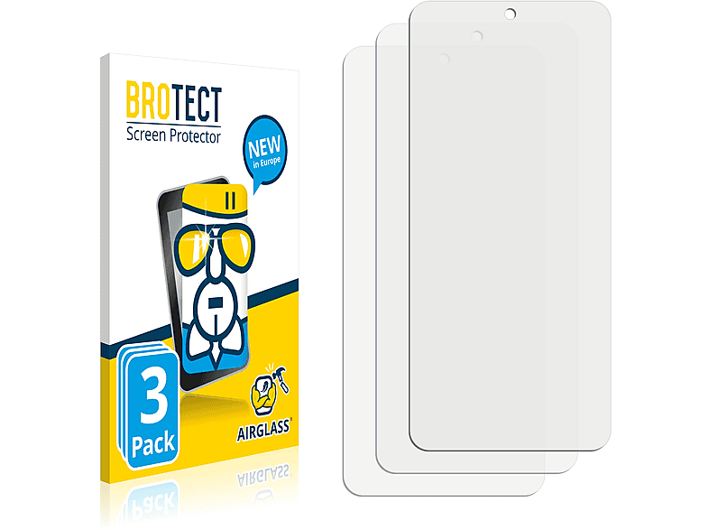 BROTECT 3x Airglass klare Xiaomi Note Schutzfolie(für Redmi 12)