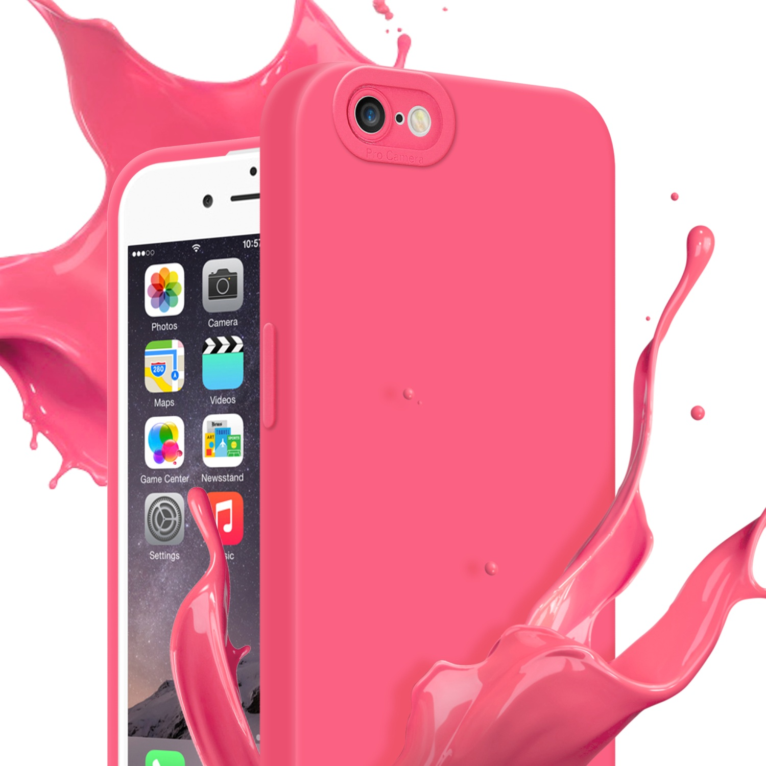iPhone Schutzhülle FLUID CADORABO Fluid ROT 6 / Backcover, TPU Style, 6S, Apple,