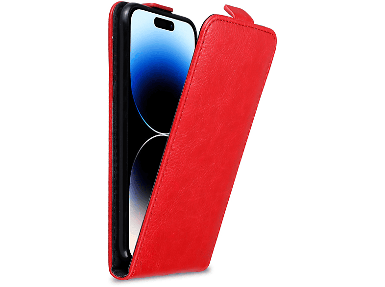 CADORABO Hülle im Flip Style, Flip Cover, Apple, iPhone 14 PRO MAX, APFEL ROT