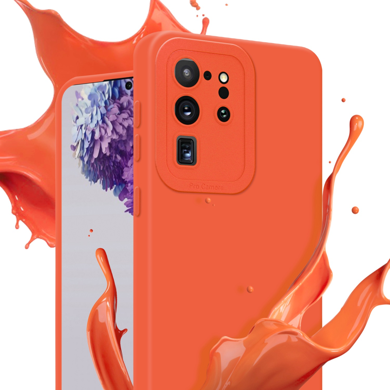 CADORABO Schutzhülle TPU Fluid Style, FLUID Backcover, Samsung, S20 ORANGE ULTRA, Galaxy