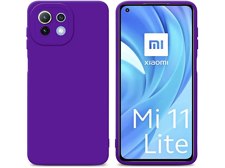 CADORABO Custodia bicolore in silicone TPU cover e retro in vetro temperato CUSTODIA per Mi 11 LITE (4G / 5G) / 11 LITE NE, Giallo, Rosa