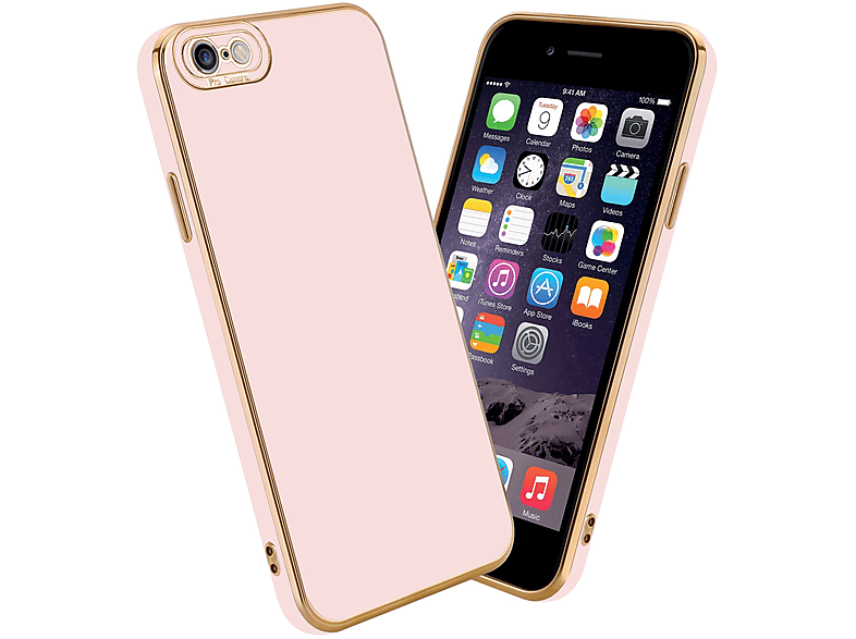 Schutzhülle 6S, mit Rosa - Backcover, 6 Rosé Apple, Glossy Kameraschutz, iPhone / Gold CADORABO
