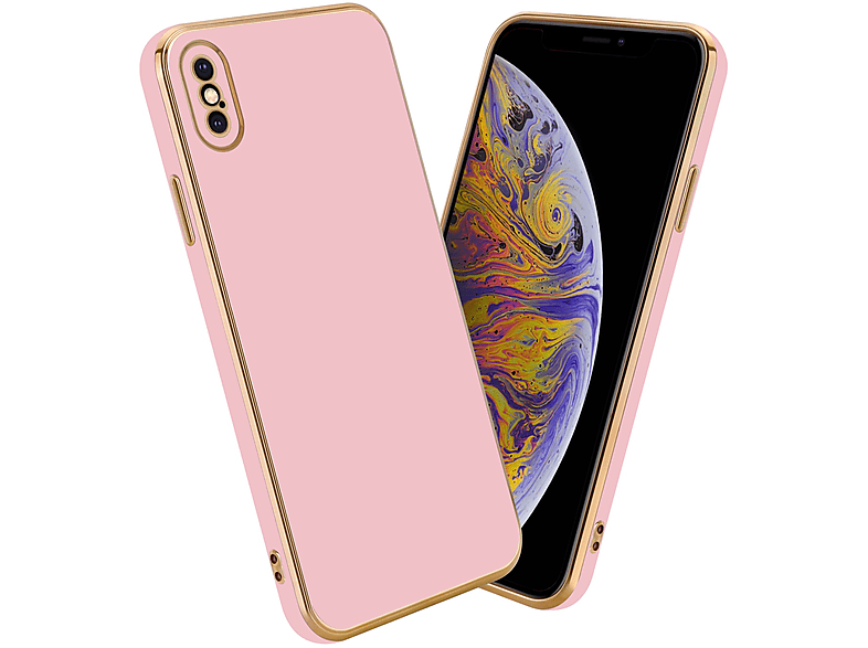 CADORABO Handyhülle mit Kameraschutz, Backcover, Apple, iPhone XS MAX, Glossy Rosa - Gold