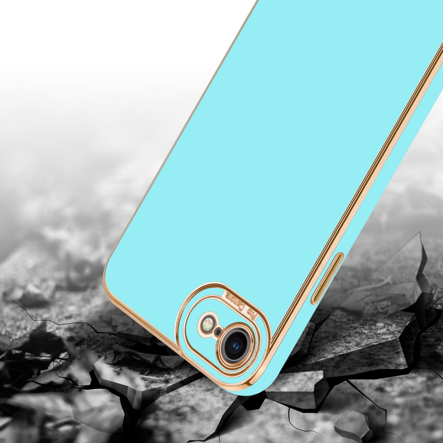 CADORABO Schutzhülle mit Kameraschutz, Backcover, / Rosé 7 Türkis SE Glossy - / / iPhone Apple, 2020, Gold 8 7S
