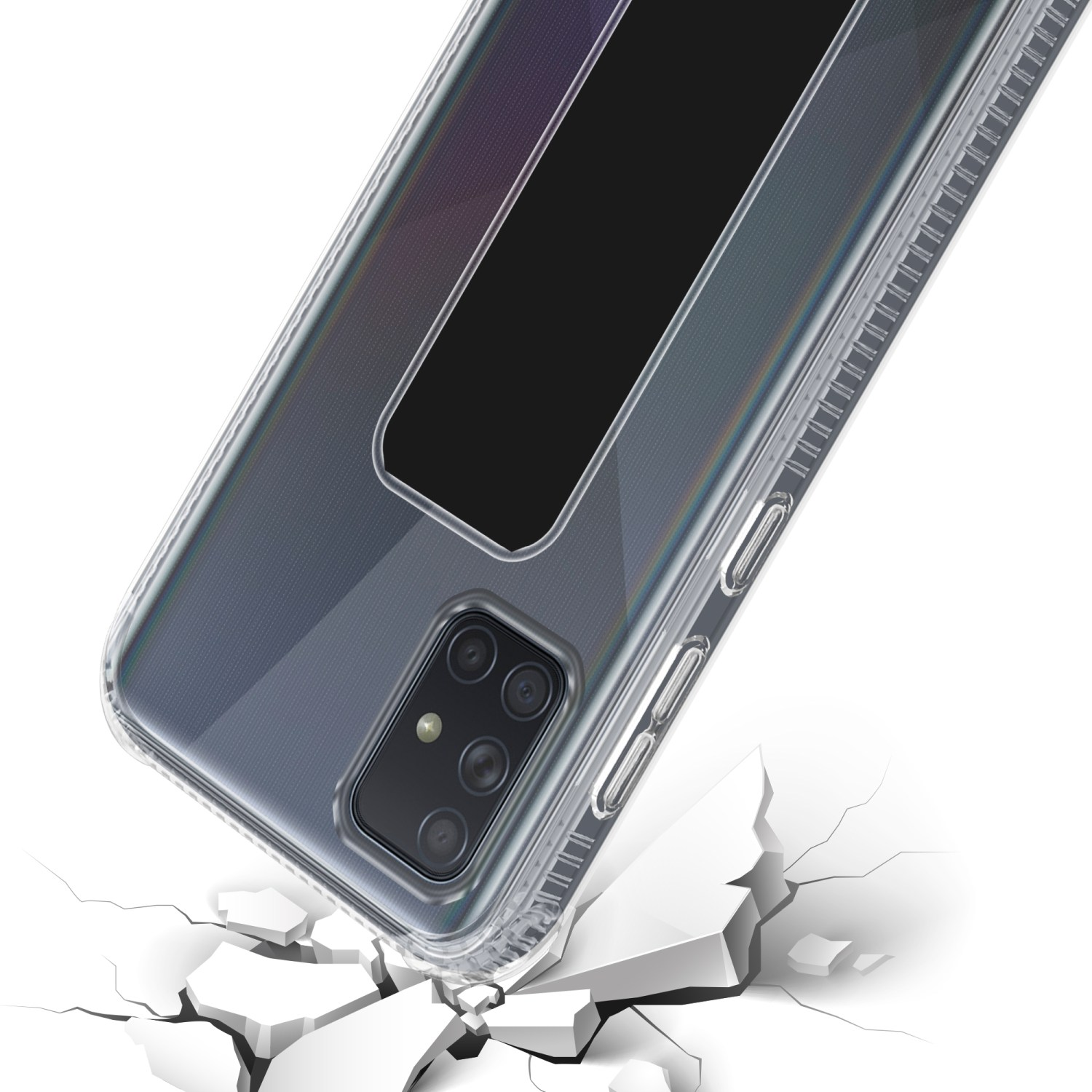 CADORABO Galaxy Halterung A71 Hülle und 4G, SCHWARZ Backcover, Standfunktion, Samsung, mit