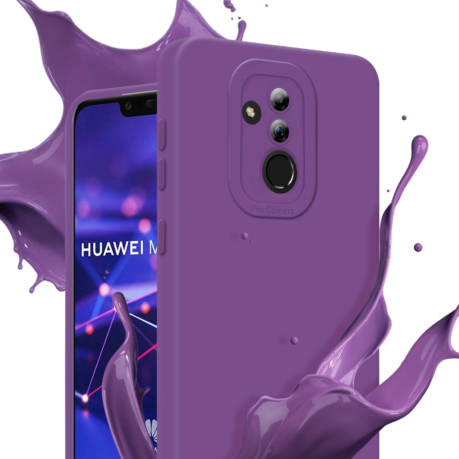 Huawei, MATE Backcover, FLUID Fluid LITE, CADORABO Schutzhülle LILA 20 Style, MATT TPU