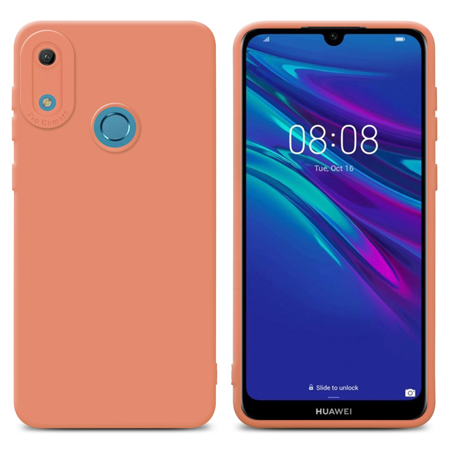 CADORABO Schutzhülle TPU Style, ORANGE Backcover, Huawei, HELL FLUID Fluid 2019, Y6