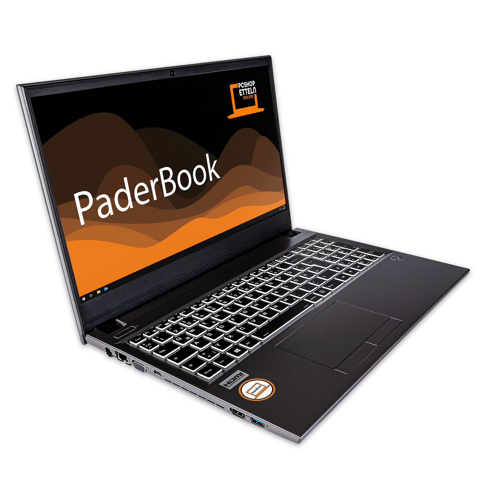 Pro, PADERBOOK RAM, 2021 15,6 Notebook aktiviert, Silber SSD, Display, GB und mit fertig Metallic i55, 2000 8 Basic Office GB installiert Zoll