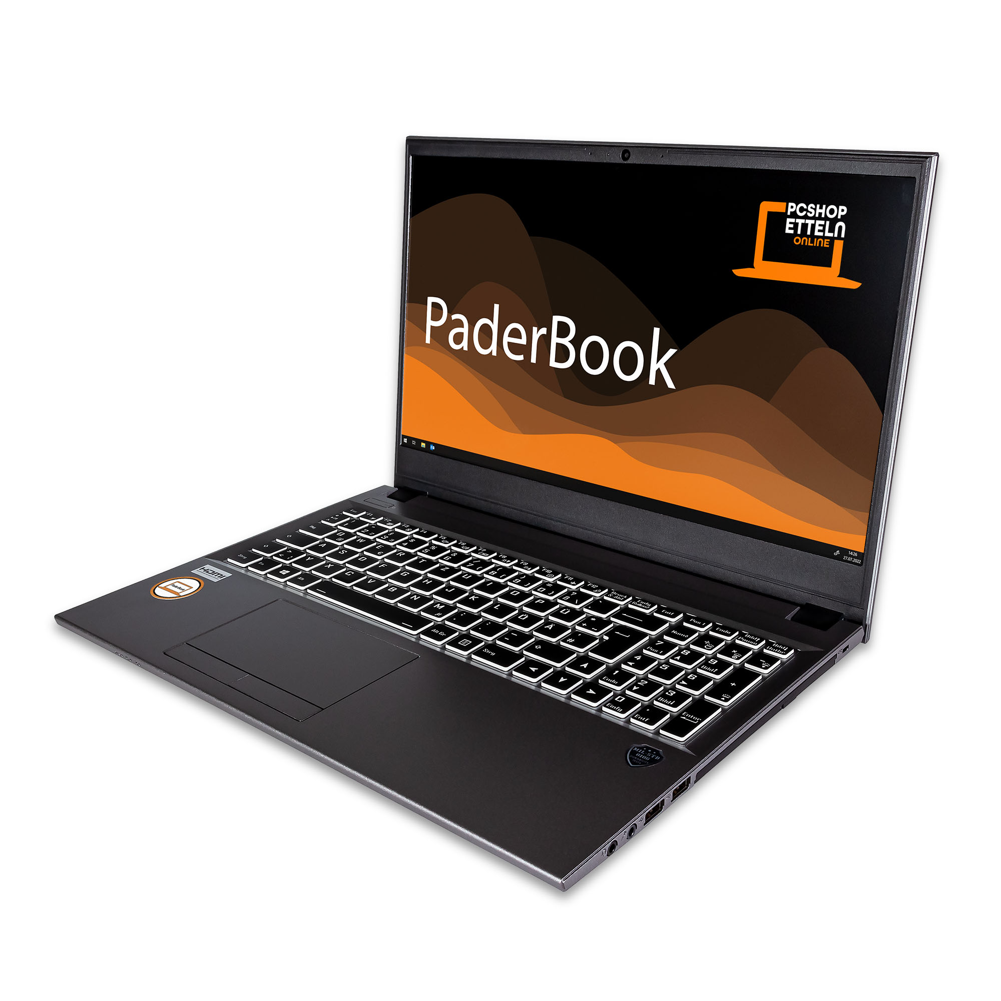 GB i75, GB Basic Metallic 15,6 und Zoll aktiviert, 500 SSD, installiert mit fertig PADERBOOK Notebook RAM, Silber Display, 64
