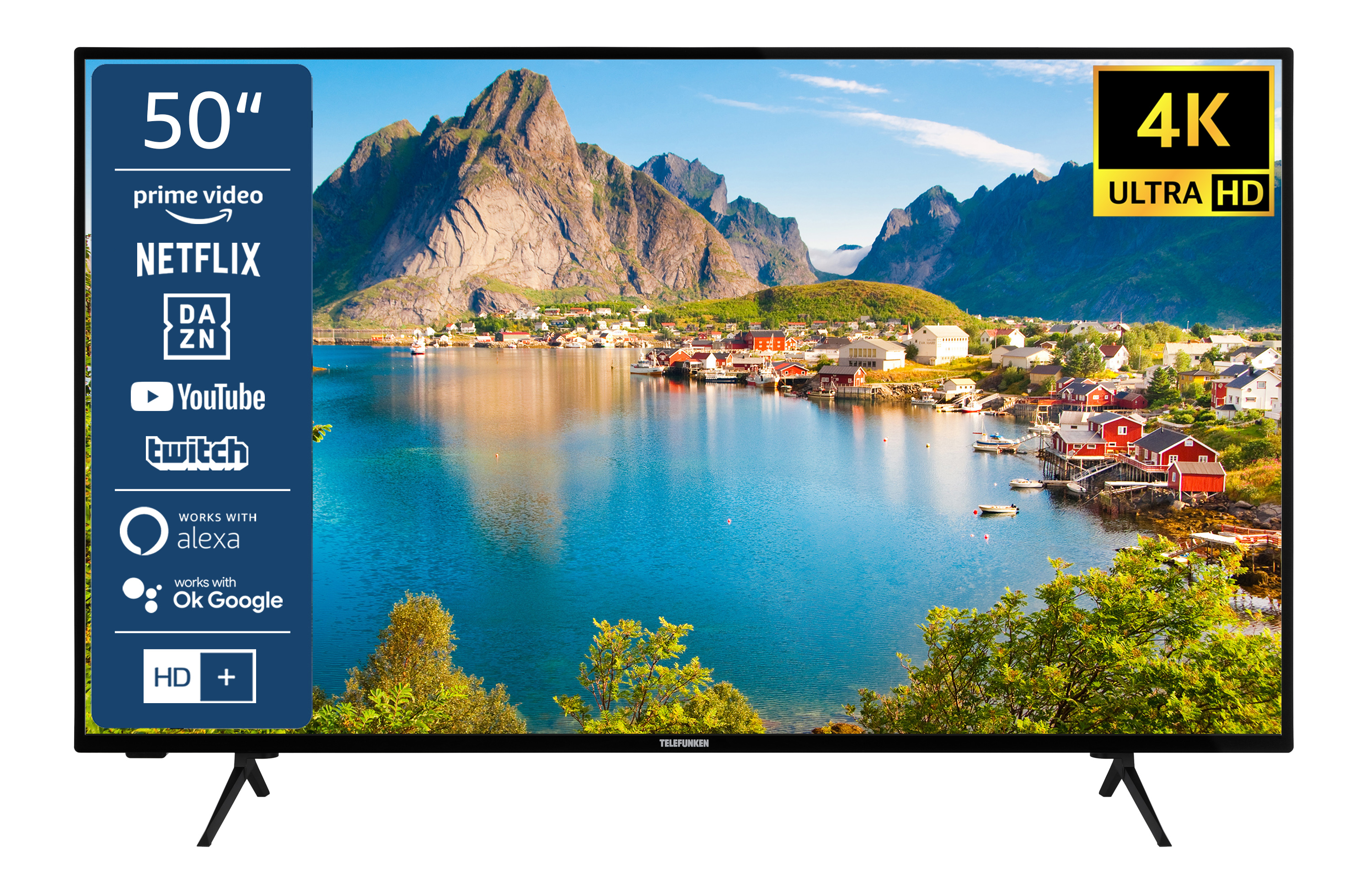 UHD cm, 4K, / 50 126 (Flat, TV) XU50SN550S LED TV SMART Zoll TELEFUNKEN