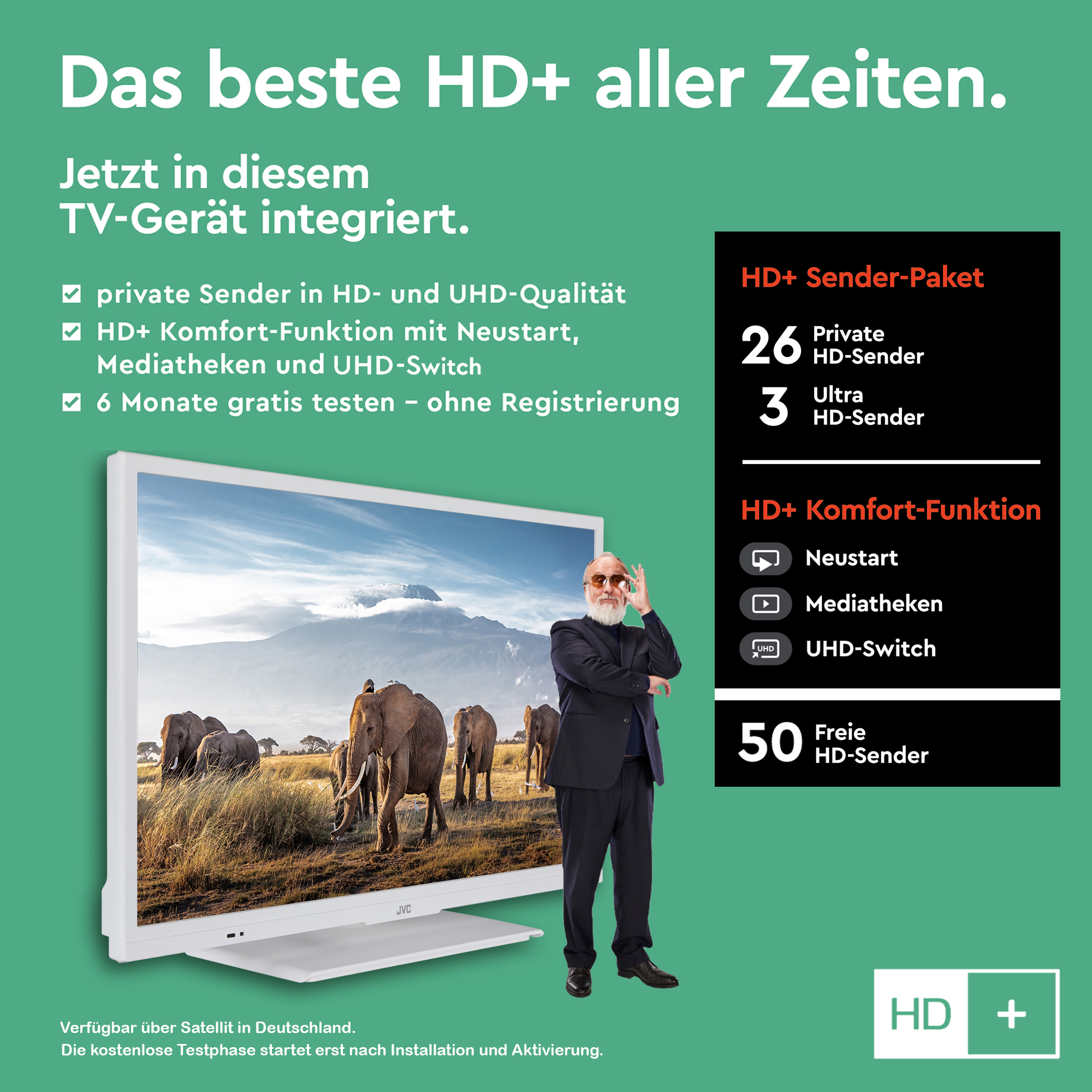 HD-ready, TV) JVC Zoll SMART cm, TV / 60 LT-24VH5156W LED 24 (Flat,