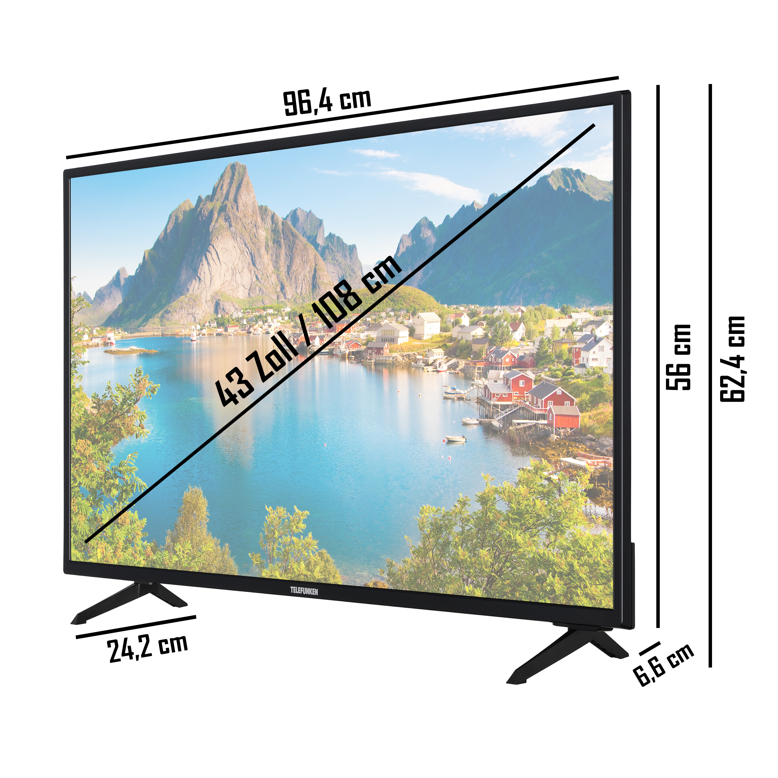 TELEFUNKEN XU43SN550S LED TV (Flat, Zoll SMART TV) / 43 cm, 108 UHD 4K