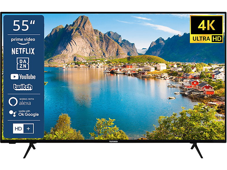 TELEFUNKEN XU55SN550S LED TV (Flat, 55 Zoll / 139 cm, UHD 4K, SMART TV ...