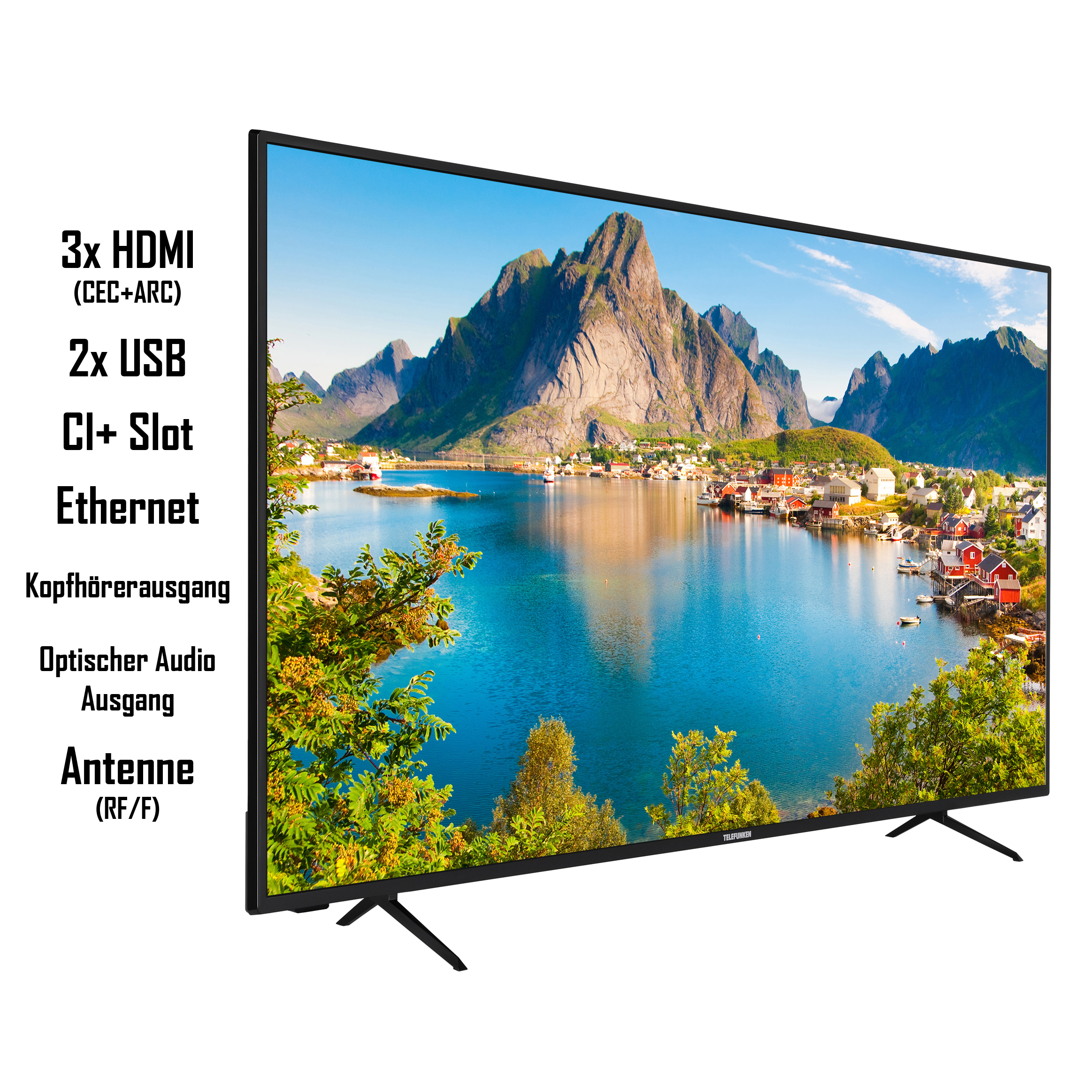 55 cm, XU55SN550S TV (Flat, / LED SMART 4K, Zoll TV) 139 TELEFUNKEN UHD