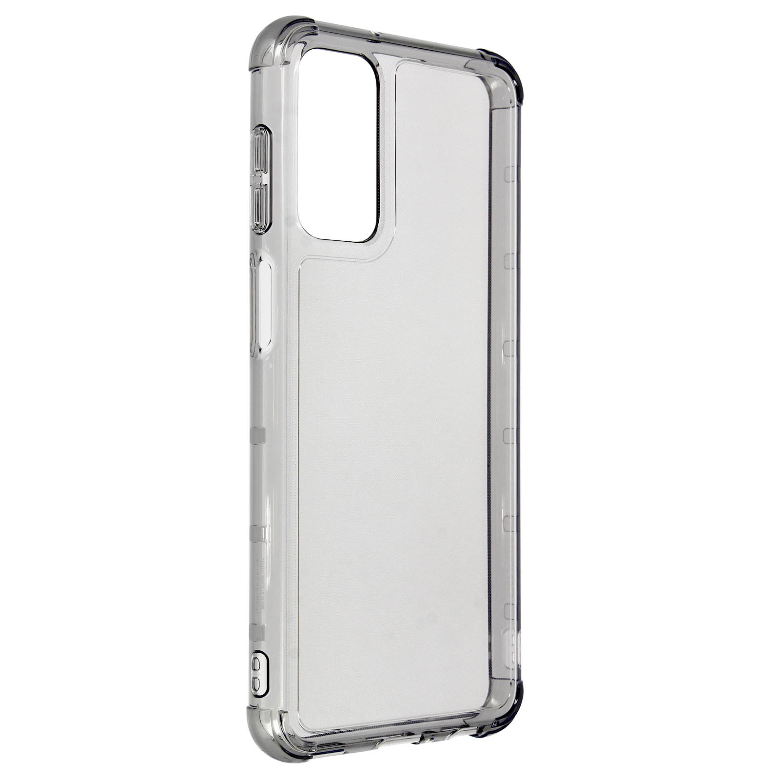 Funda de teléfono transparente. La funda es transparente y muestra los detalles del teléfono.