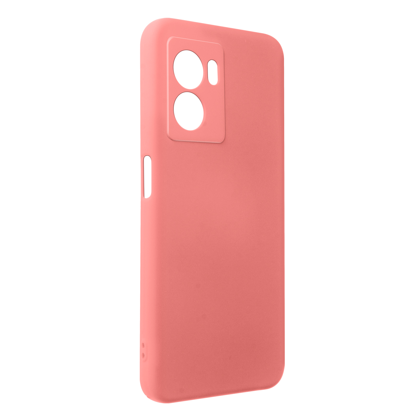 Custodia per telefono rosa. Fotocamera e pulsanti sono visibili.