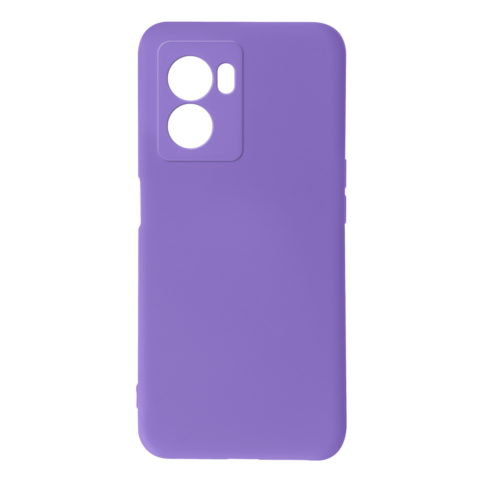 Custodia viola per telefono con ritagli per fotocamera.