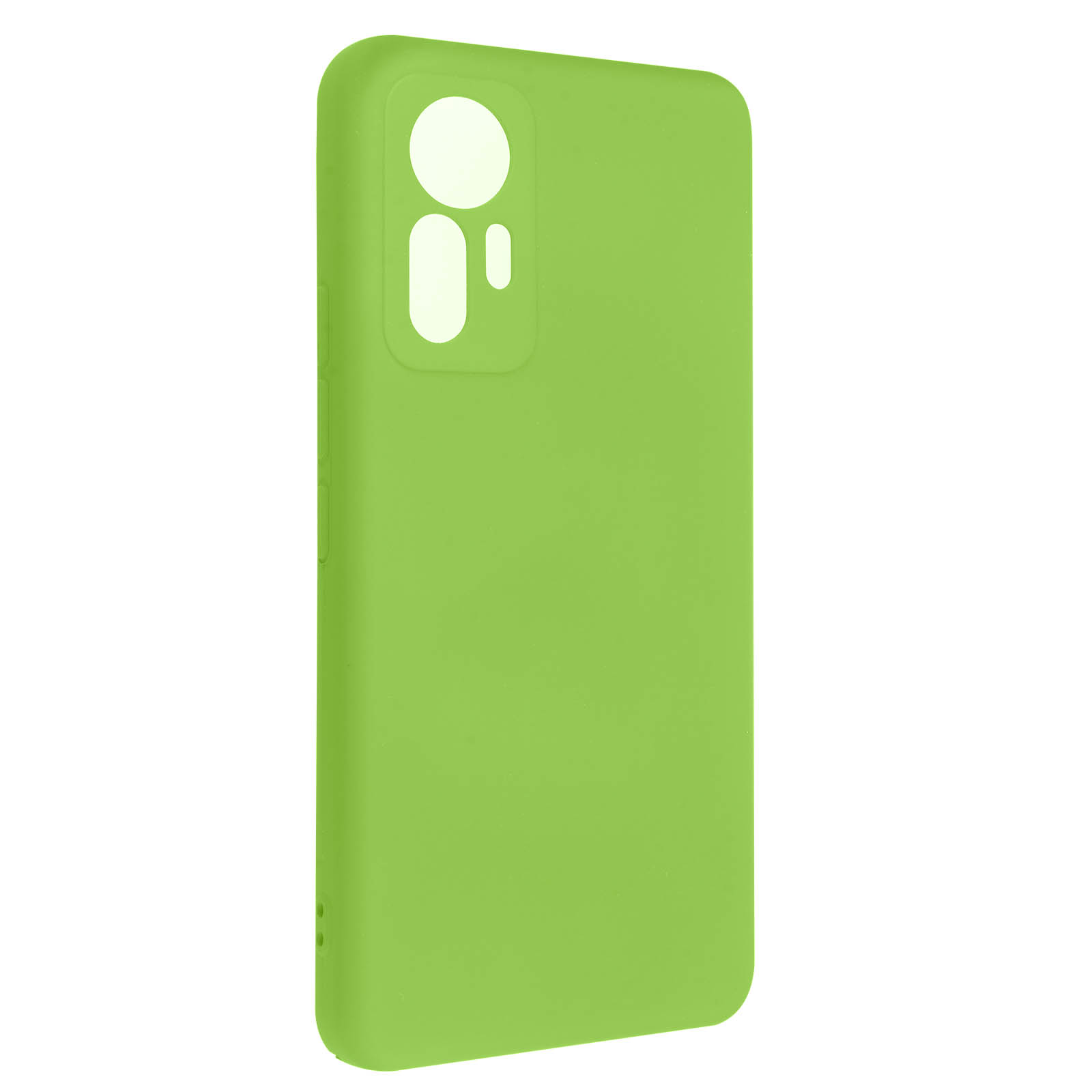 Custodia per telefono verde lime. Sfondo bianco.