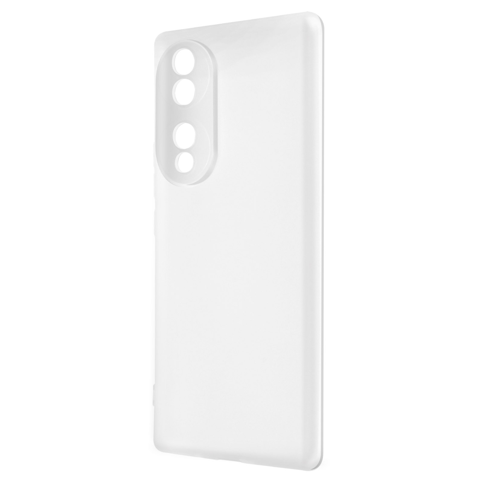 Custodia bianca per telefono con fori per fotocamera.