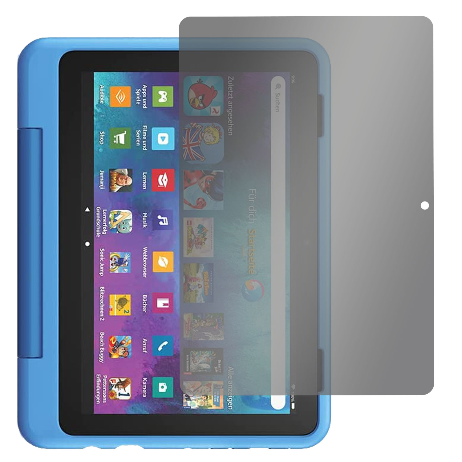 Blickschutz Protection Pro SLABO (2022)) Displayschutz(für Amazon 8 360° View Tablet Kids Schwarz Fire