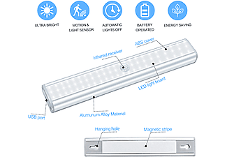 INF LED Bewegungssensor Nachtlicht 3 Helligkeit 3000 K Nachtlicht