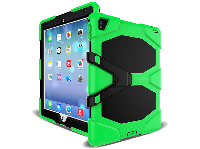 LOBWERK 3in1 Outdoor Schutzhülle Case Bookcover für Apple iPad Pro 2017 10.5 Zoll Kunststoff, Grün